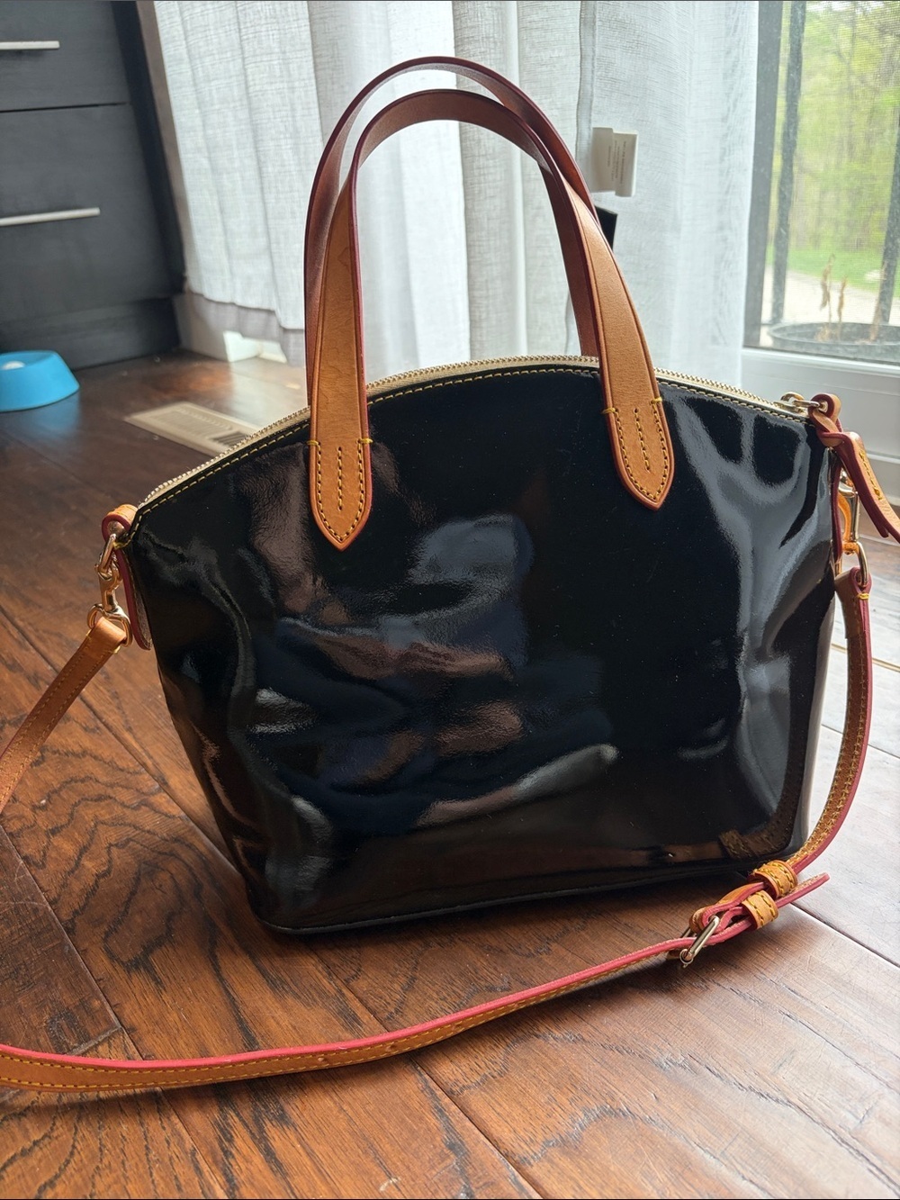 Dooney & Bourke Black Patent Satchel - Picture 2 of 10